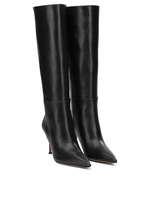 Aquazzura "Harper 85MM" Knee-High Boots - Black