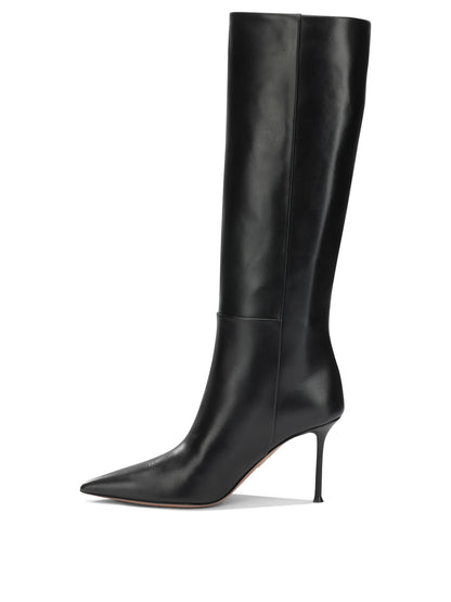 Aquazzura "Harper 85MM" Knee-High Boots - Black