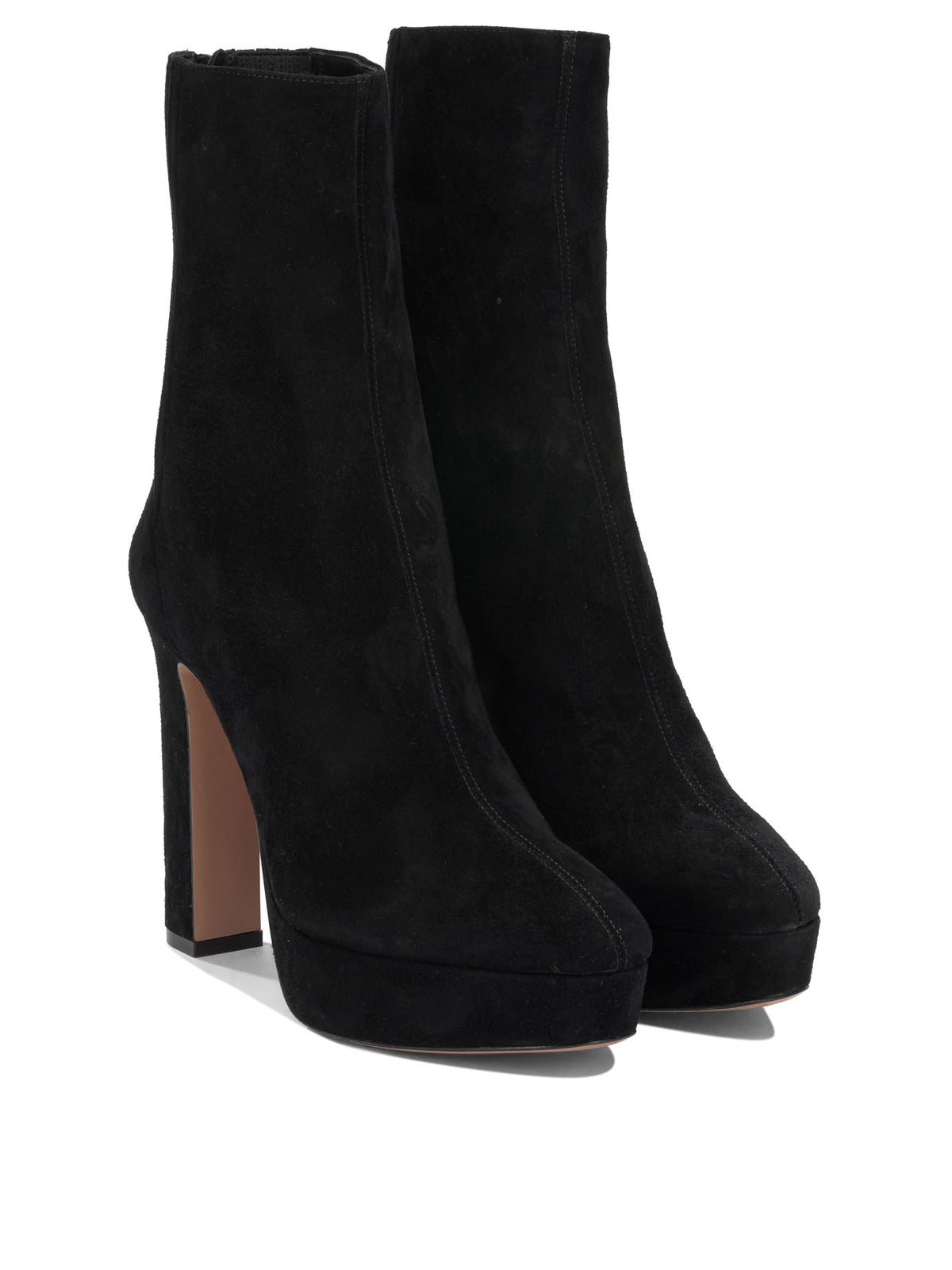 Aquazzura "Martine 110MM" Ankle Boots with Zipper - Black