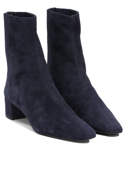 Aquazzura "Saint Honoré 35MM" Ankle Boots with Zipper - Blue