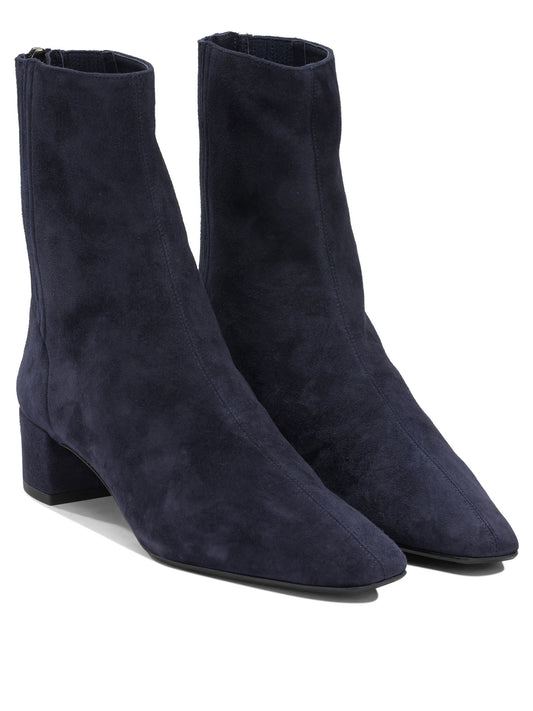 Aquazzura "Saint Honoré 35MM" Ankle Boots with Zipper - Blue