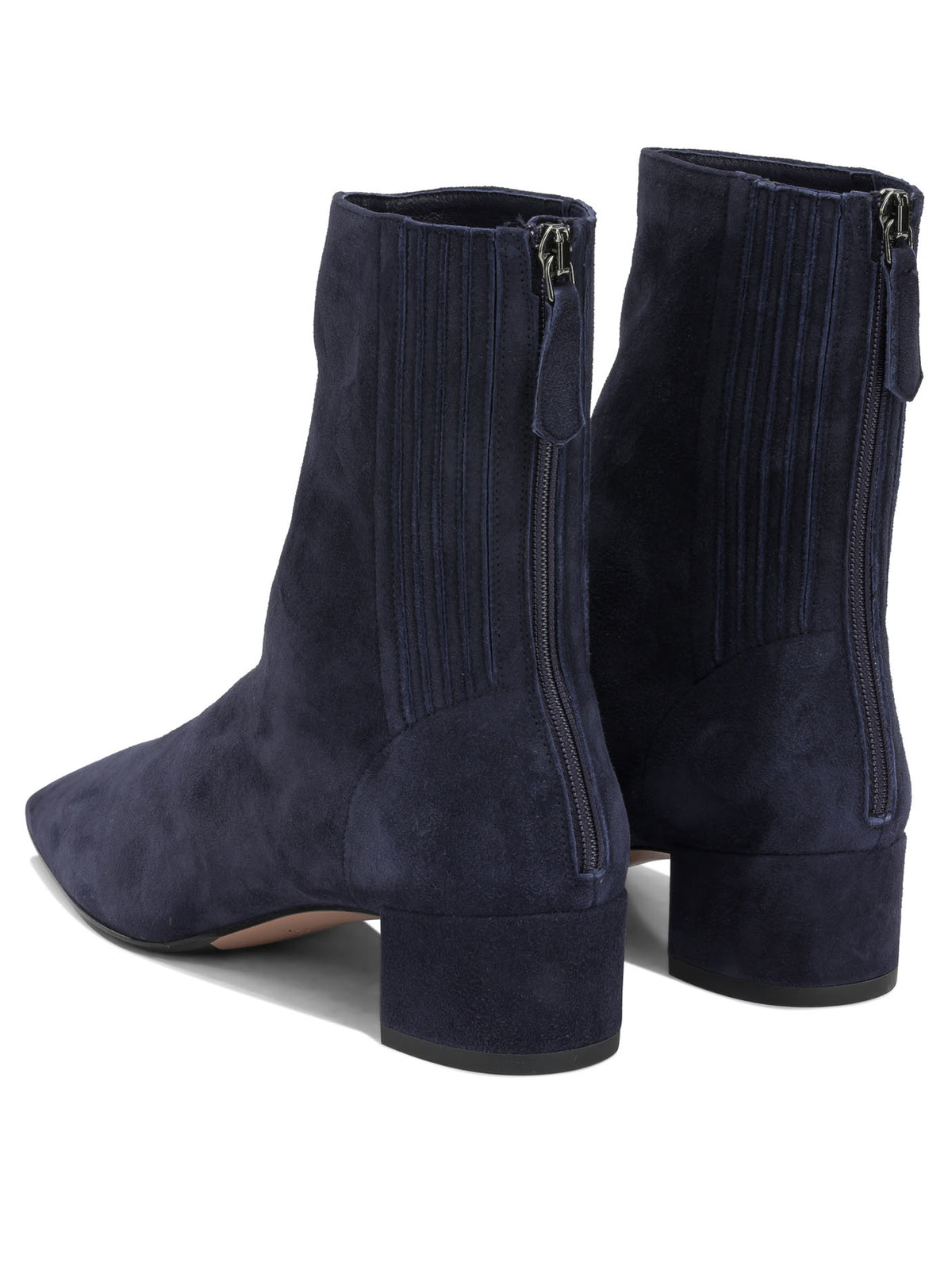 Aquazzura "Saint Honoré 35MM" Ankle Boots with Zipper - Blue