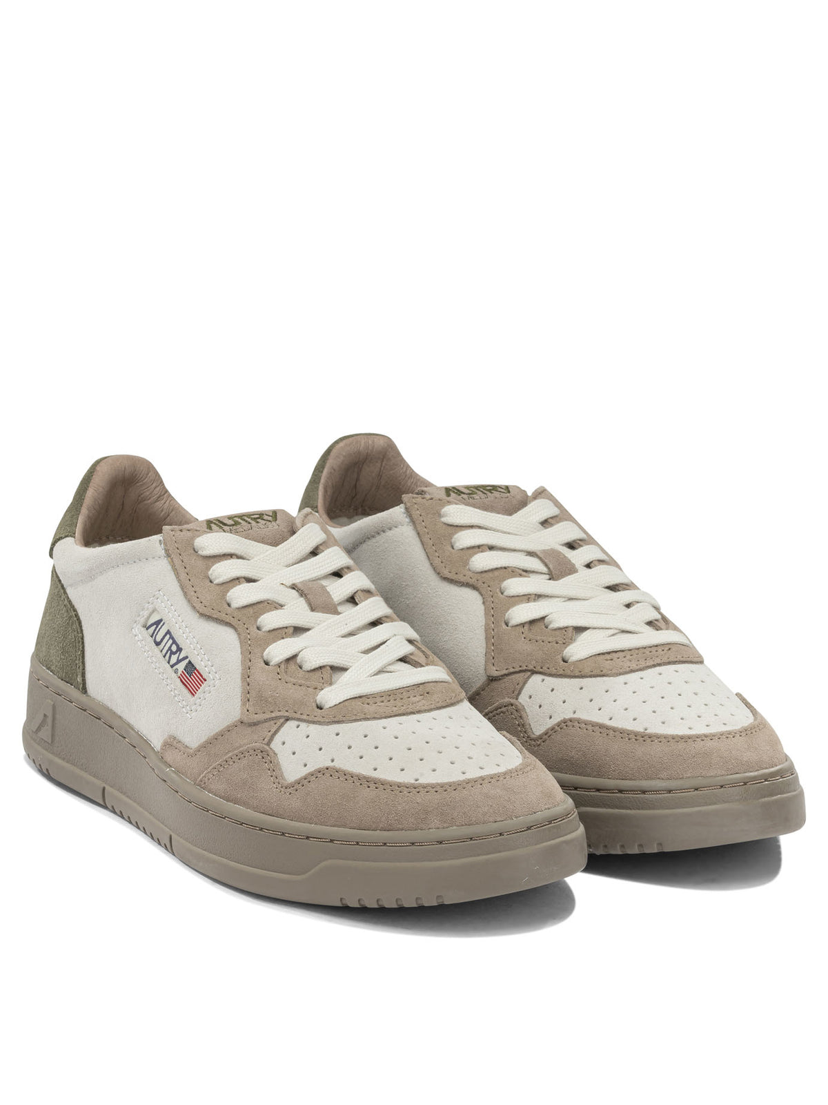 Autry "Medalist Low" Low-Top Sneakers - Beige