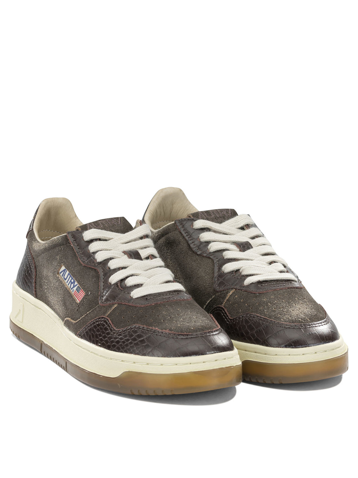 Autry "Medalist Low" Low-Top Sneakers - Brown