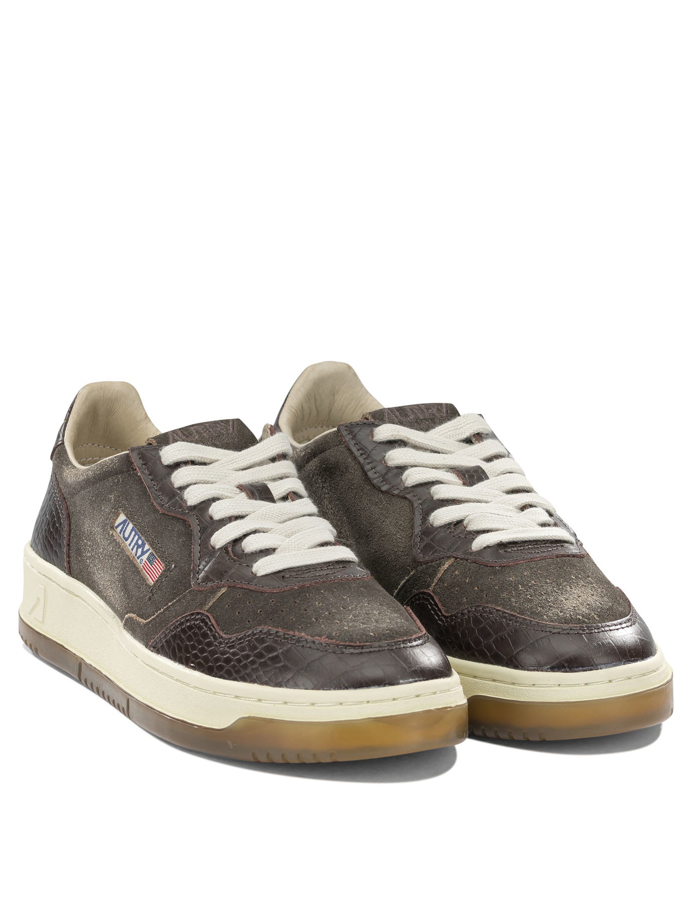 Autry "Medalist Low" Low-Top Sneakers - Brown