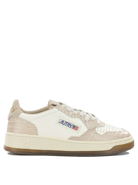 Autry "Medalist Low" Low-Top Sneakers - Beige