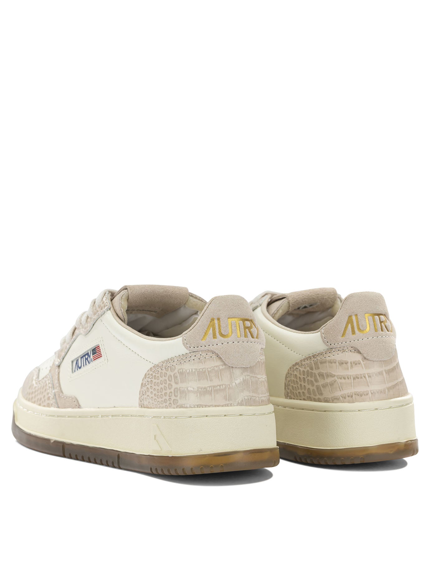 Autry "Medalist Low" Low-Top Sneakers - Beige