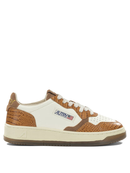 Autry "Medalist Low" Low-Top Sneakers - Beige