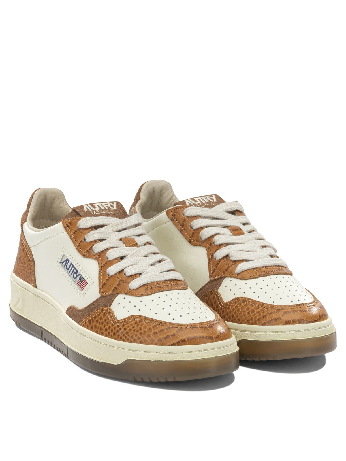Autry "Medalist Low" Low-Top Sneakers - Beige