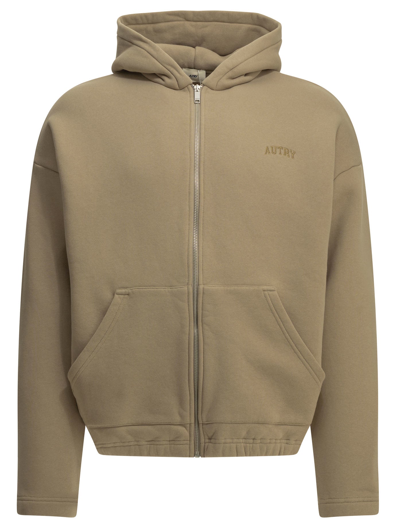 Autry Zip-up Sweatshirt with Logo - Beige