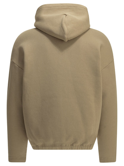 Autry Zip-up Sweatshirt with Logo - Beige