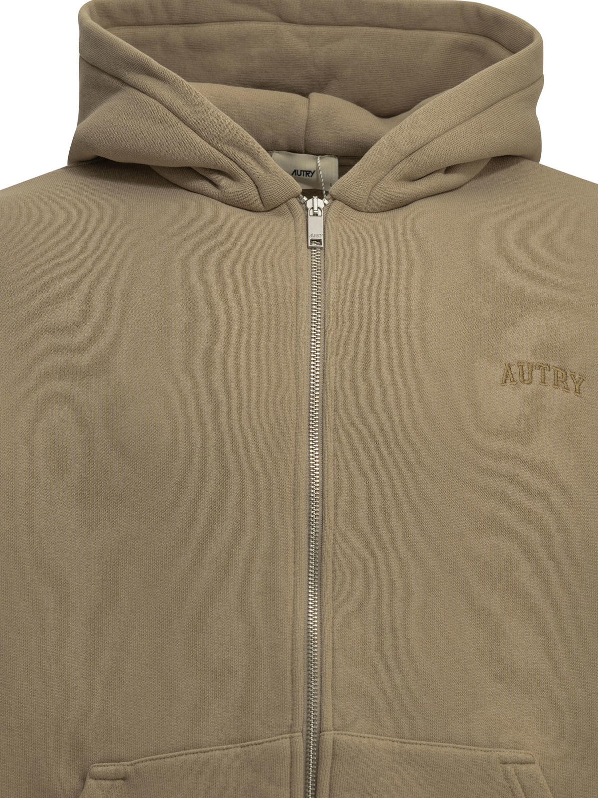 Autry Zip-up Sweatshirt with Logo - Beige