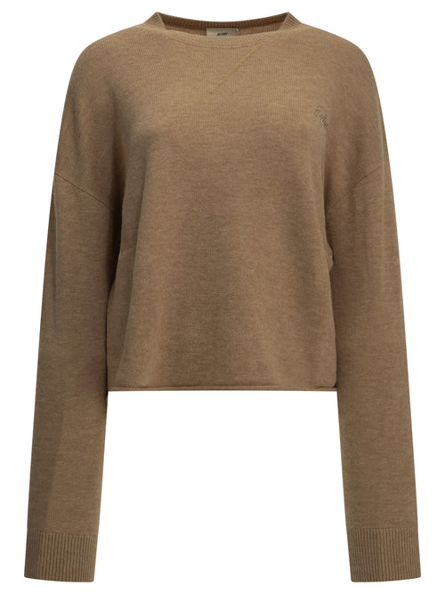 Autry Crew-neck sweater with logo - Beige