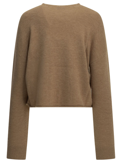 Autry Crew-neck sweater with logo - Beige
