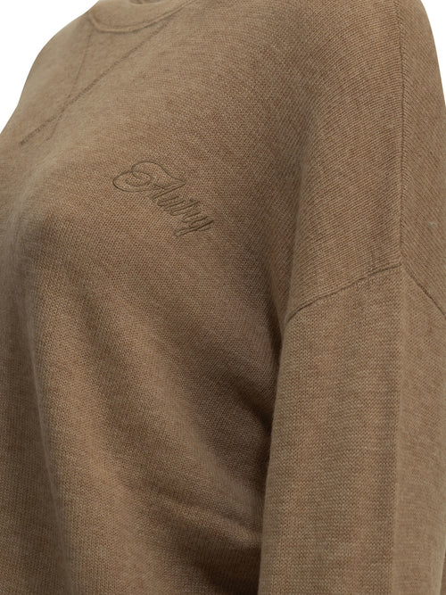 Autry Crew-neck sweater with logo - Beige