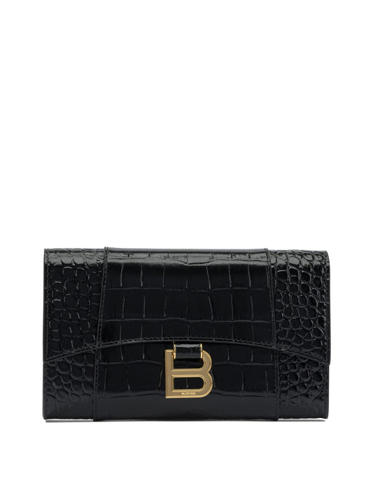 Balenciaga "Hourglass" clutch bag - Black
