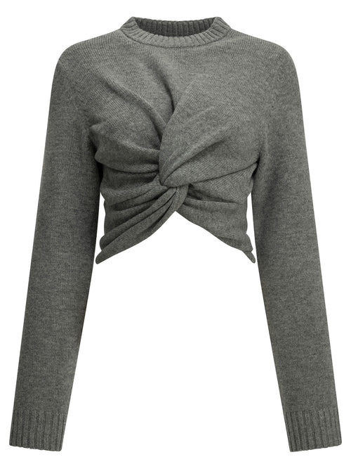 Balenciaga Cropped crew-neck sweater - Grey