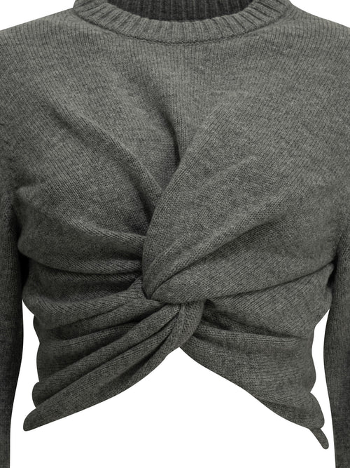 Balenciaga Cropped crew-neck sweater - Grey