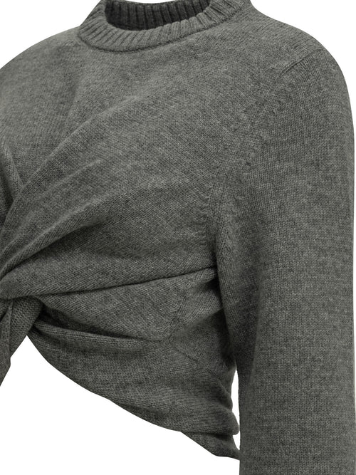 Balenciaga Cropped crew-neck sweater - Grey