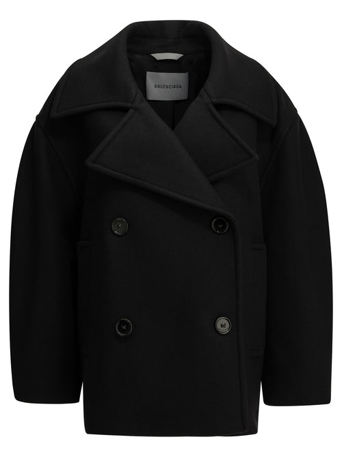 Balenciaga "Cocoon" Short Coat - Black
