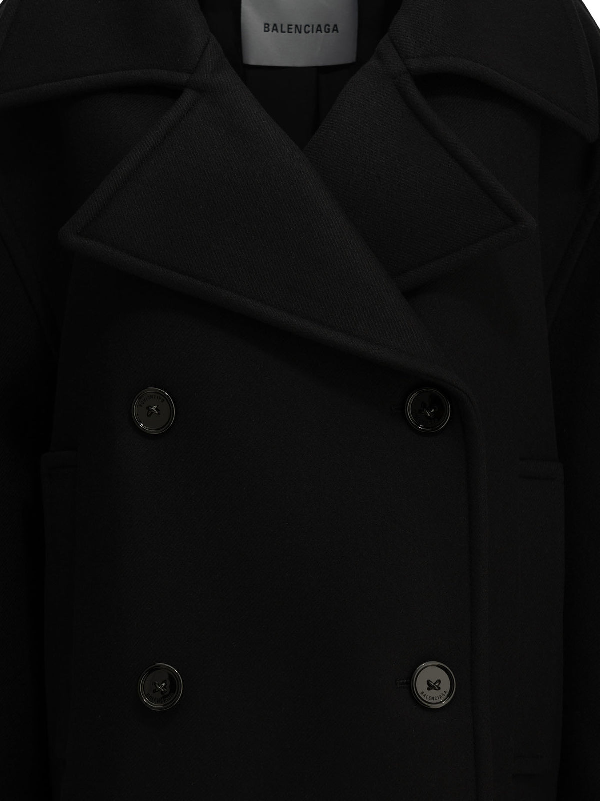 Balenciaga "Cocoon" Short Coat - Black