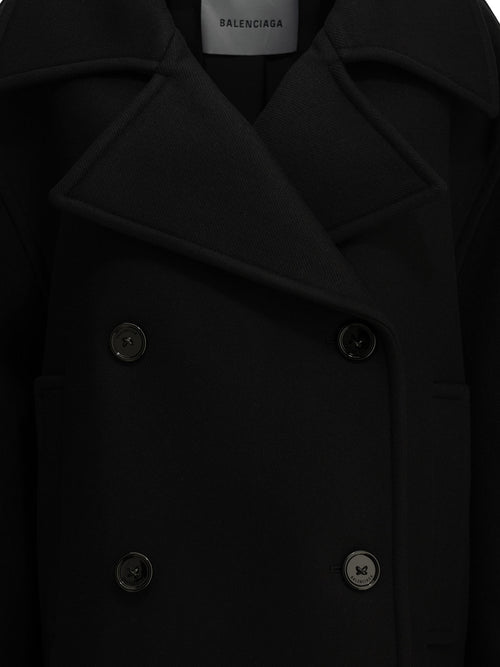 Balenciaga "Cocoon" Short Coat - Black