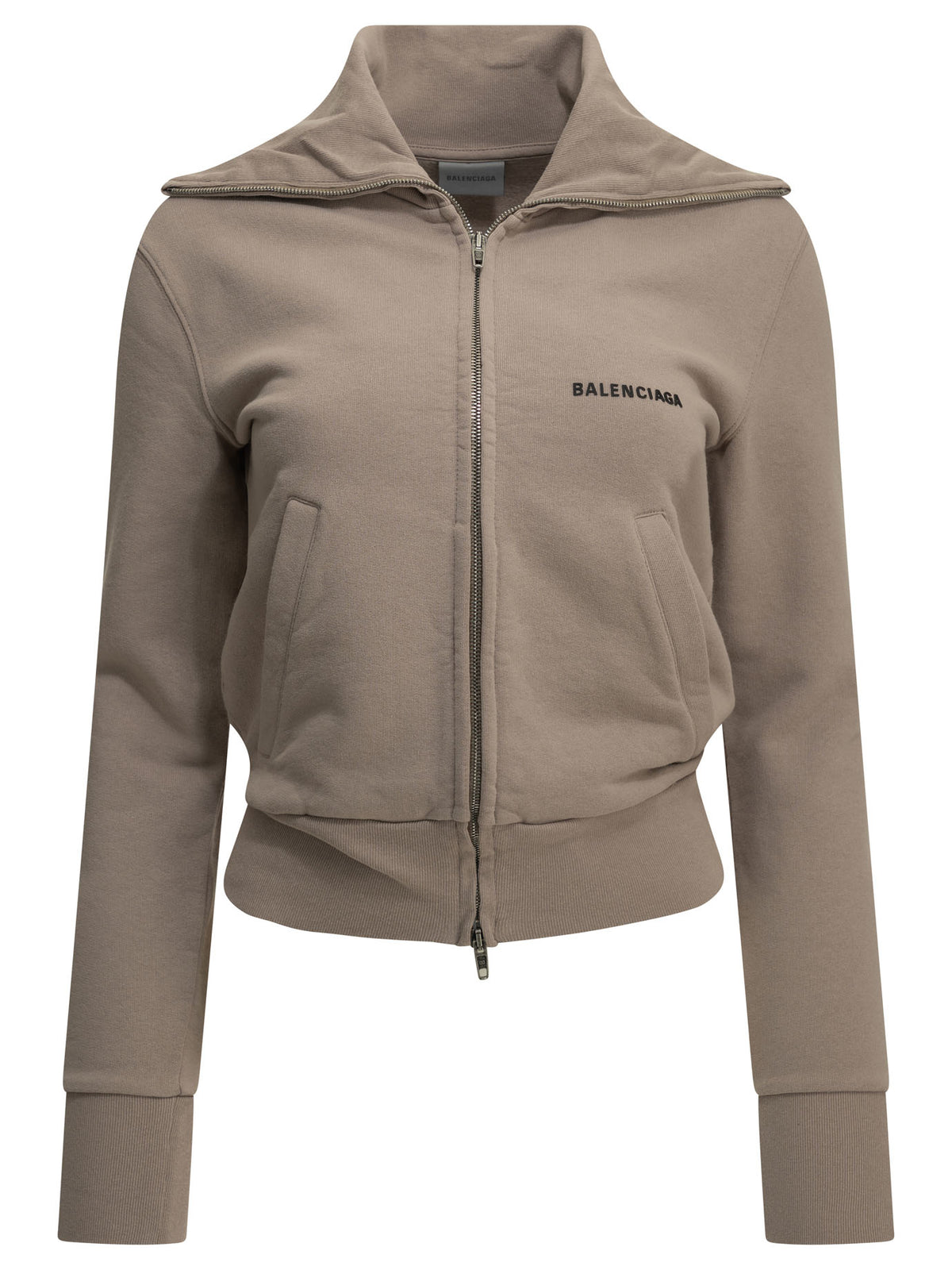 Balenciaga Zip-up Sweatshirt with Logo - Pink