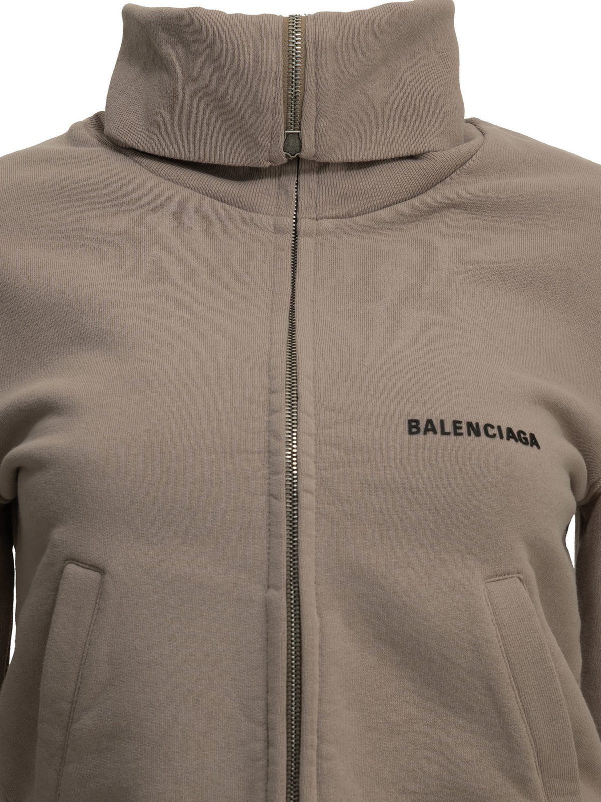 Balenciaga Zip-up Sweatshirt with Logo - Pink