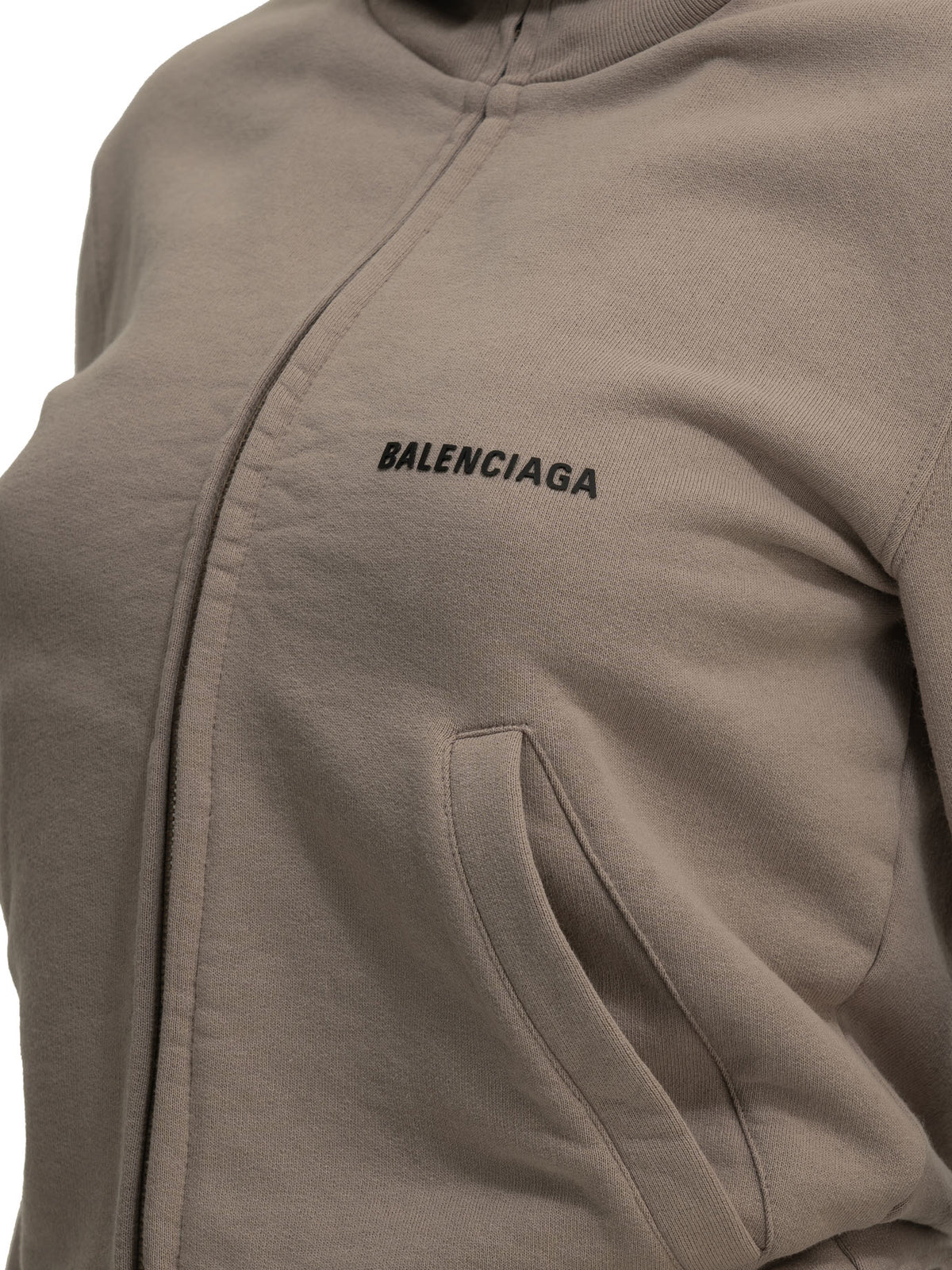 Balenciaga Zip-up Sweatshirt with Logo - Pink