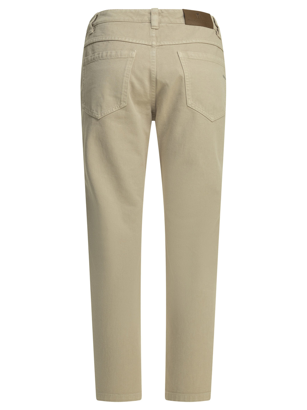 Brunello Cucinelli "Straight Shiny Bartck" Straight Leg Jeans - Beige