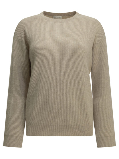 Brunello Cucinelli Cashmere crew-neck sweater - Beige