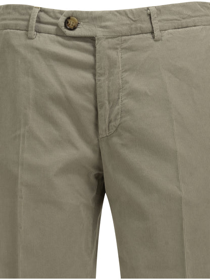 Brunello Cucinelli Tailored cotton velvet pants - Grey