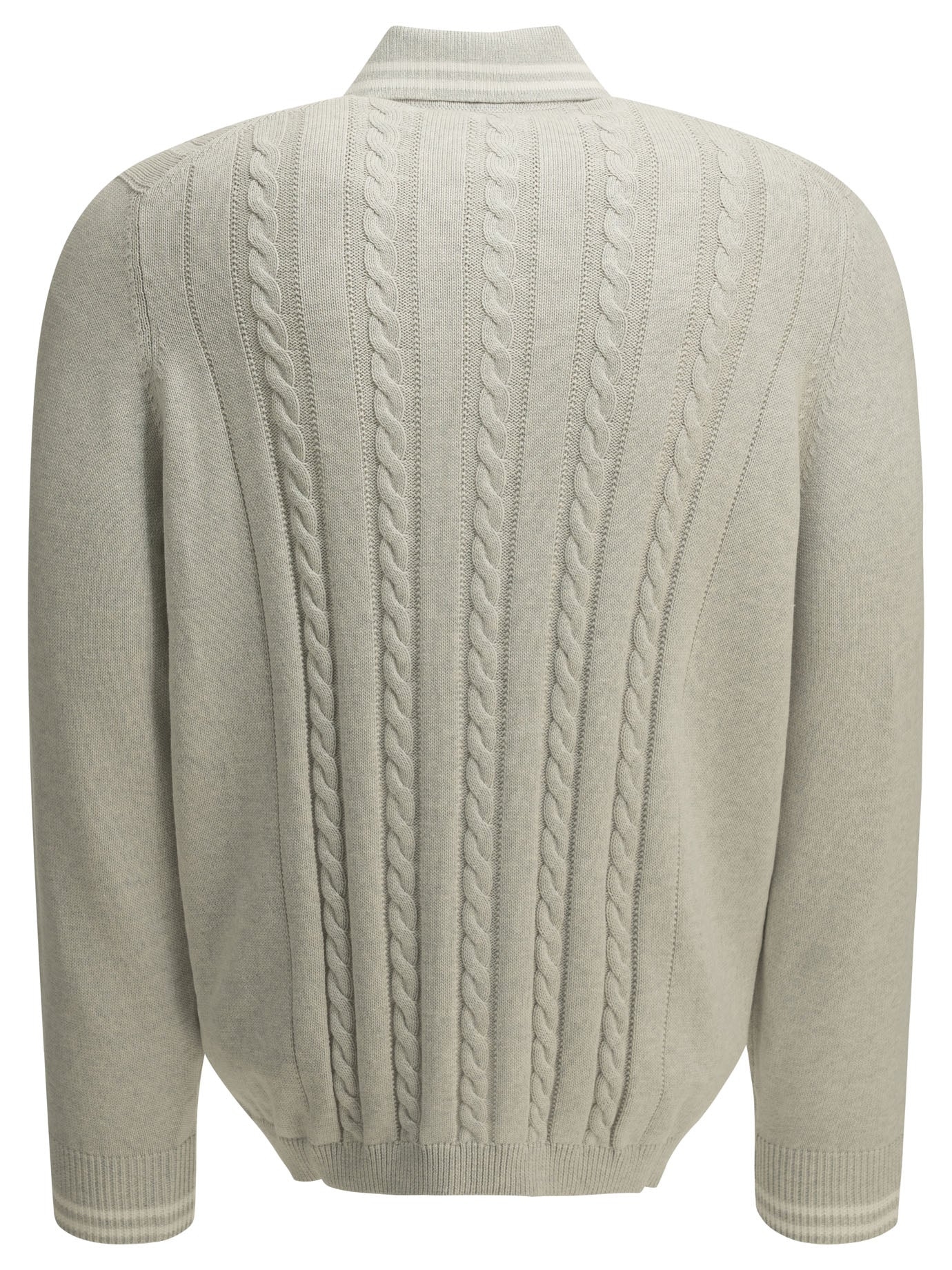 Brunello Cucinelli Cardigan with logo - Grey