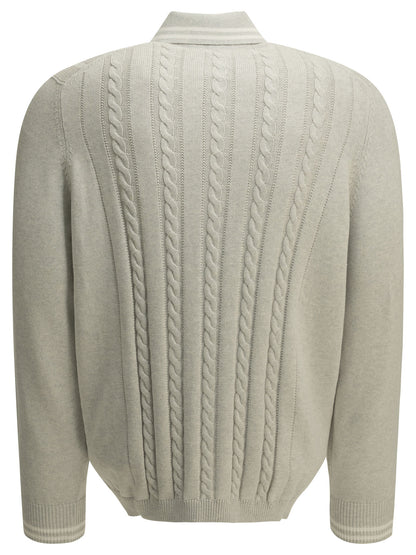 Brunello Cucinelli Cardigan with logo - Grey