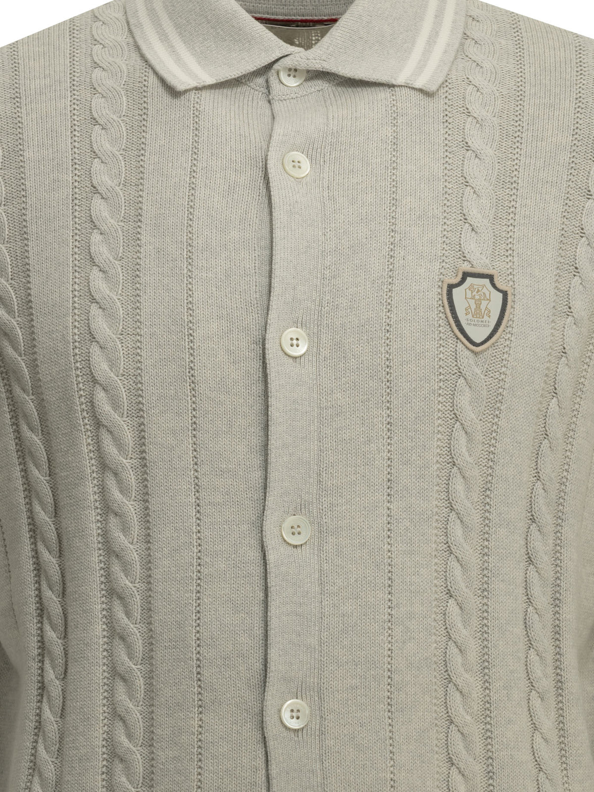 Brunello Cucinelli Cardigan with logo - Grey