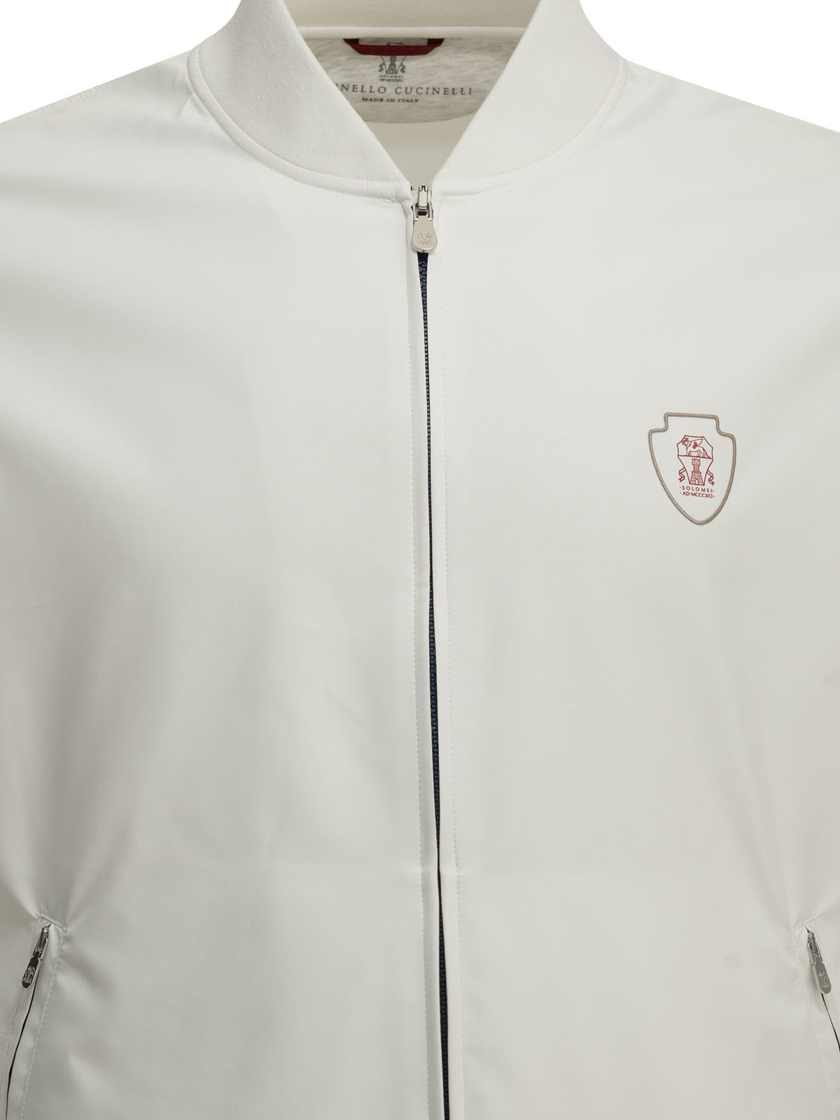 Brunello Cucinelli Zip-up Sweatshirt with Logo - White