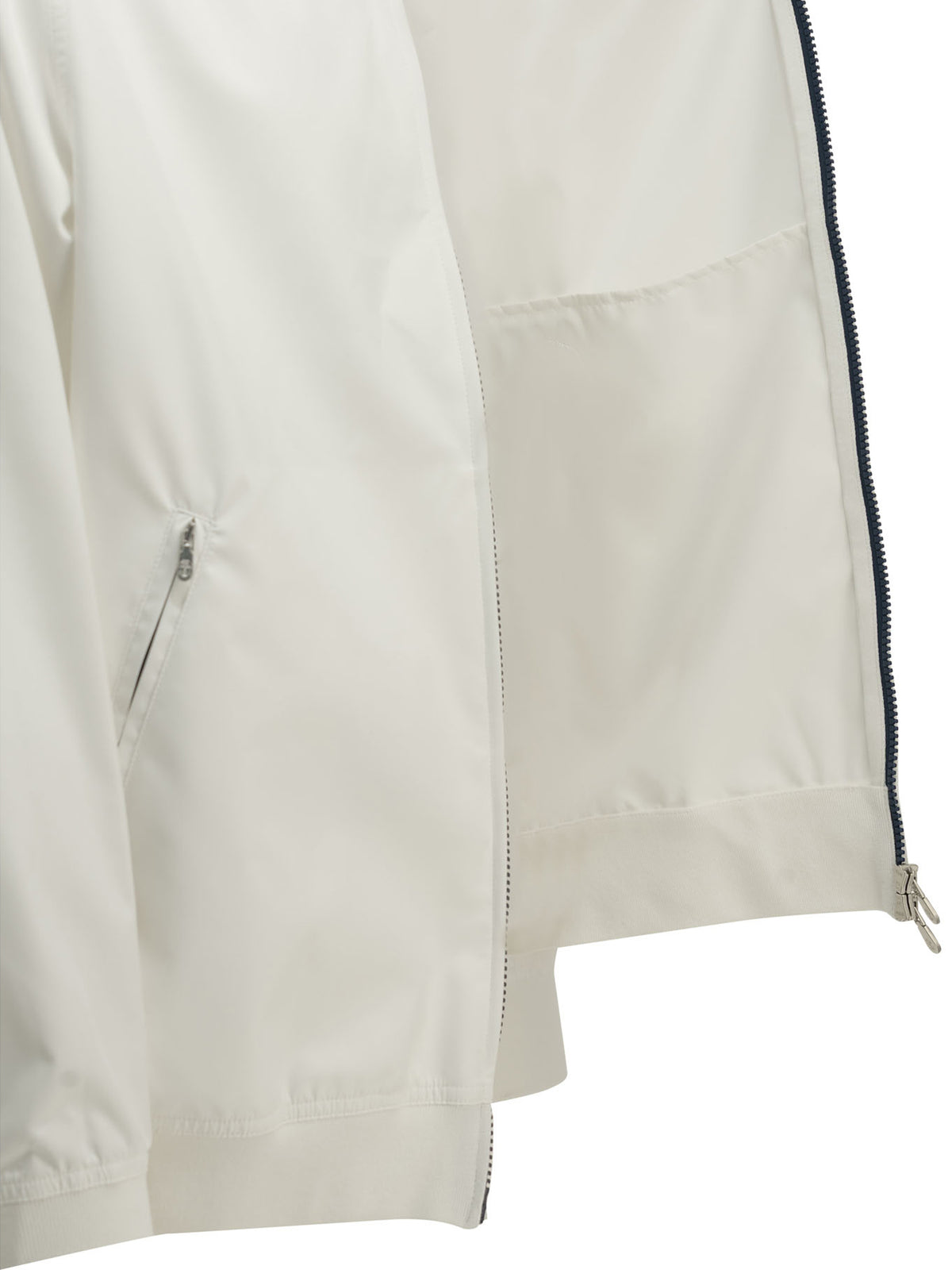 Brunello Cucinelli Zip-up Sweatshirt with Logo - White