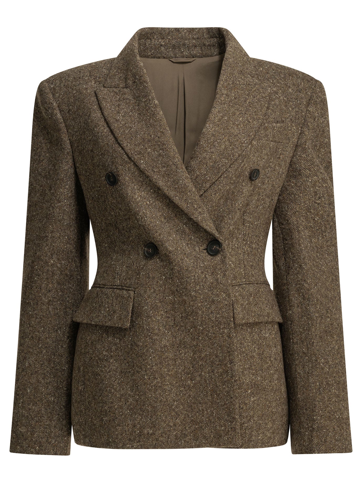 Brunello Cucinelli Double-breasted wool blazer - Brown
