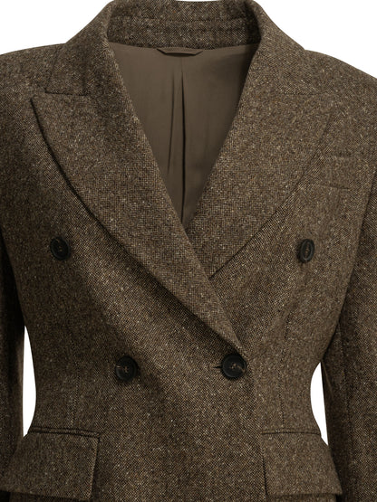 Brunello Cucinelli Double-breasted wool blazer - Brown