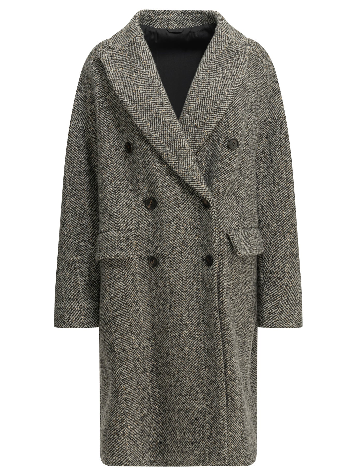 Brunello Cucinelli "Dazzling" Long Coat - Grey