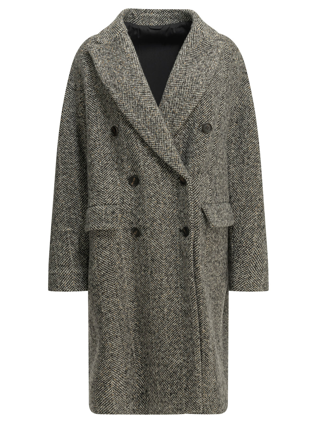 Brunello Cucinelli "Dazzling" Long Coat - Grey