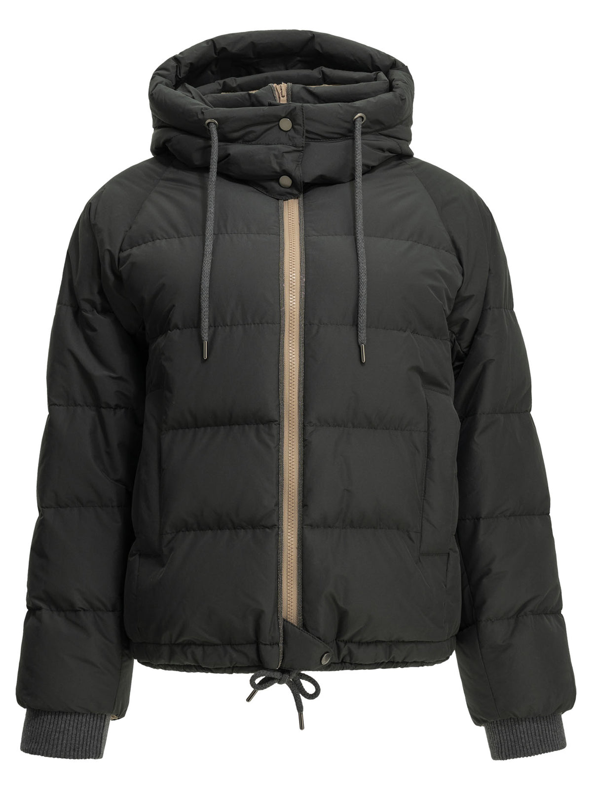 Brunello Cucinelli "Taffeta" Short Down Jacket - Black