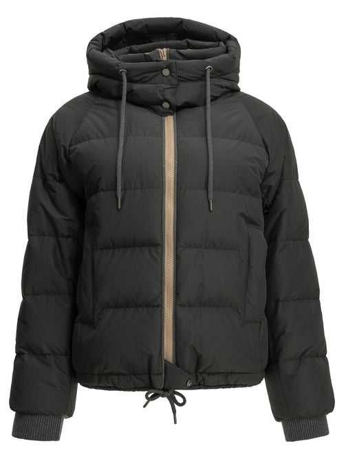 Brunello Cucinelli "Taffeta" Short Down Jacket - Black