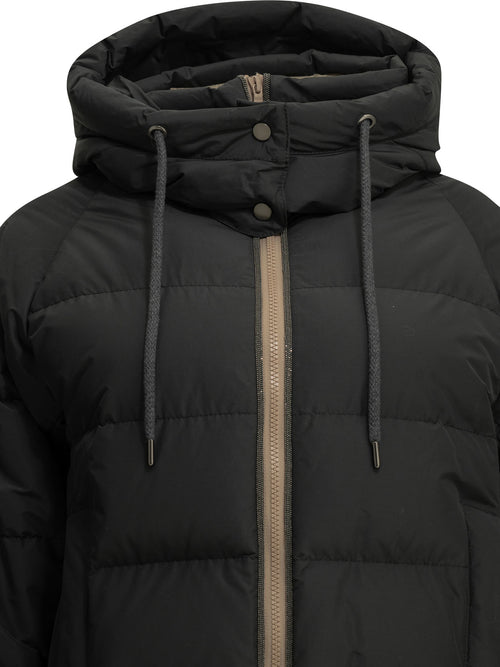 Brunello Cucinelli "Taffeta" Short Down Jacket - Black