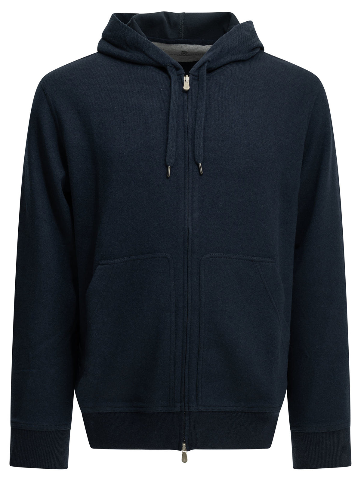 Brunello Cucinelli Cashmere and Cotton Zip-Up Sweatshirt - Blue