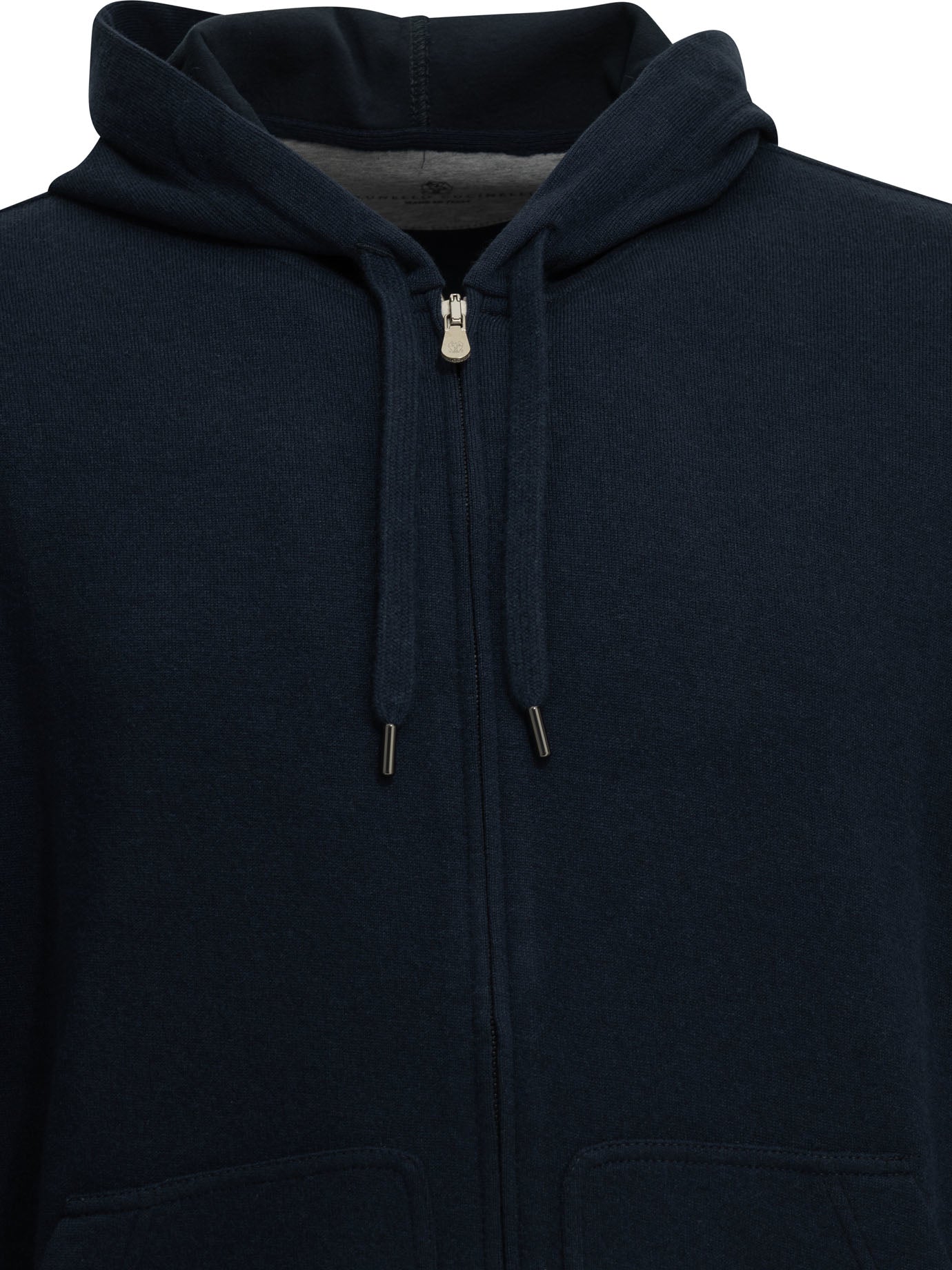 Brunello Cucinelli Cashmere and Cotton Zip-Up Sweatshirt - Blue