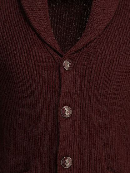 Brunello Cucinelli Cotton cardigan - Bordeaux