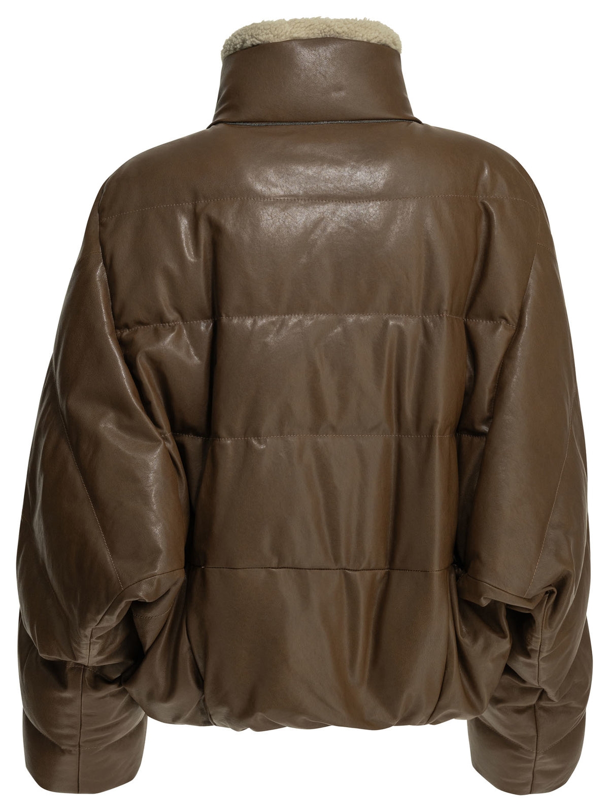 Brunello Cucinelli Padded Shearling Jacket - Brown