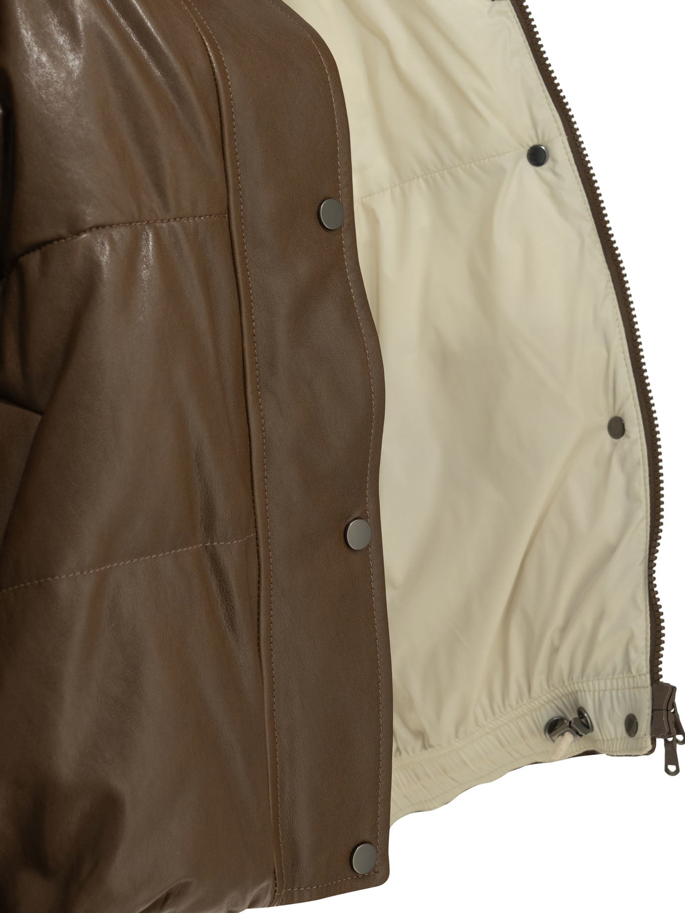 Brunello Cucinelli Padded Shearling Jacket - Brown