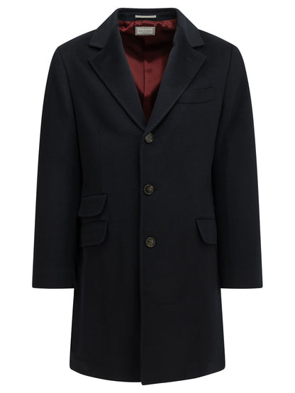 Brunello Cucinelli Short coat made of virgin wool fabric - Blue